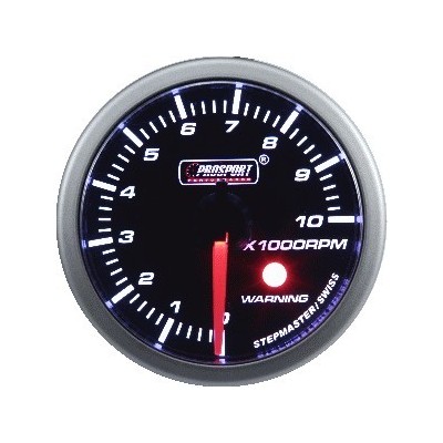 Tachymètre Prosport Manomètre avec WARNING - 52mm - Blanc