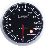 Température Gaz Echappement Prosport Manomètre  52mm EGT avec WARNING - Blanc