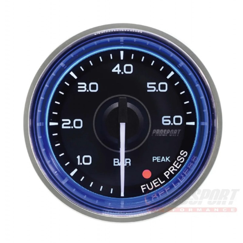 ProSport Kraftstoff Manometer - Ø52mm - Crystal Blue