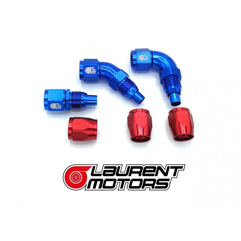 Full flow "cutter style" fittings AN8 / DASH8 - Straight / 45° / 90° Full flow "cutter style" fittings AN8 / DASH8 - Straight / 45° / 90°