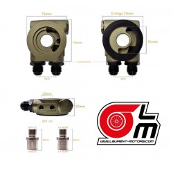 Sandwichplatte mit Thermostat (für Ölkühler) mit Sensorbohrungen 1/8 NPT