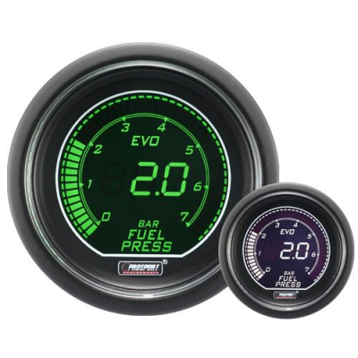 Pression Essence Prosport Manomètre - 52mm - EVO - Blanc/Vert Pression Essence Prosport Manomètre - 52mm - EVO - Blanc/Vert